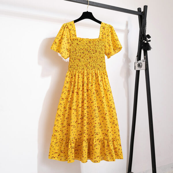 Spring Summer Floral Chiffon Midi Dress - Image 16