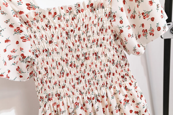 Spring Summer Floral Chiffon Midi Dress - Image 23