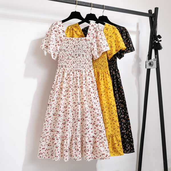 Spring Summer Floral Chiffon Midi Dress - Image 15