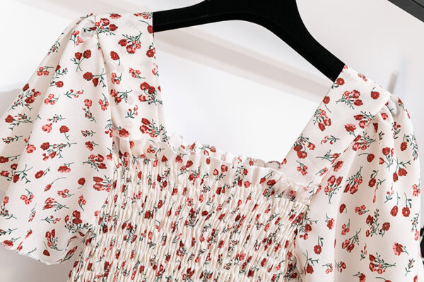 Spring Summer Floral Chiffon Midi Dress - Image 20