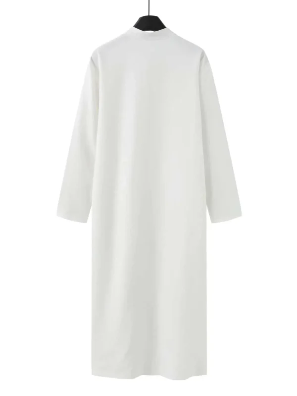 Luxury Embroidered Arab Men’s Thobe Modest Long Sleeve Robe - Image 4