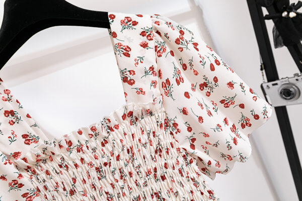 Spring Summer Floral Chiffon Midi Dress - Image 21