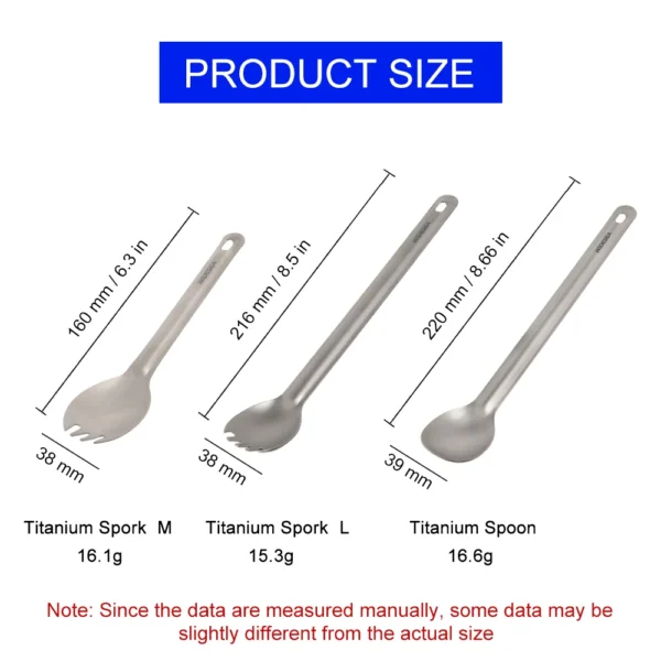 Widesea Camping Titanium Spork Spoon Outdoor Lightweight Fork Tableware Portable Picnic Hiking Travelling Ultralight Dinnerware - Image 2