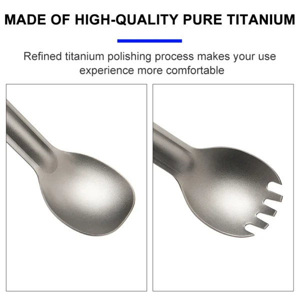 Widesea Camping Titanium Spork Spoon Outdoor Lightweight Fork Tableware Portable Picnic Hiking Travelling Ultralight Dinnerware - Image 3