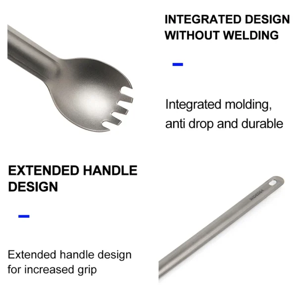 Widesea Camping Titanium Spork Spoon Outdoor Lightweight Fork Tableware Portable Picnic Hiking Travelling Ultralight Dinnerware - Image 4