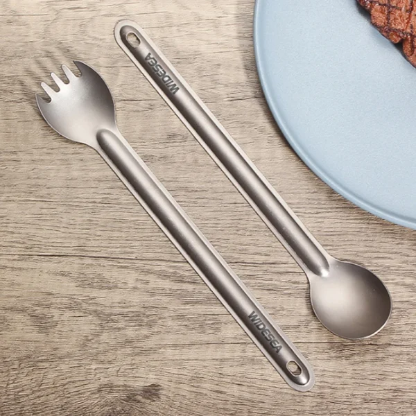 Widesea Camping Titanium Spork Spoon Outdoor Lightweight Fork Tableware Portable Picnic Hiking Travelling Ultralight Dinnerware - Image 6